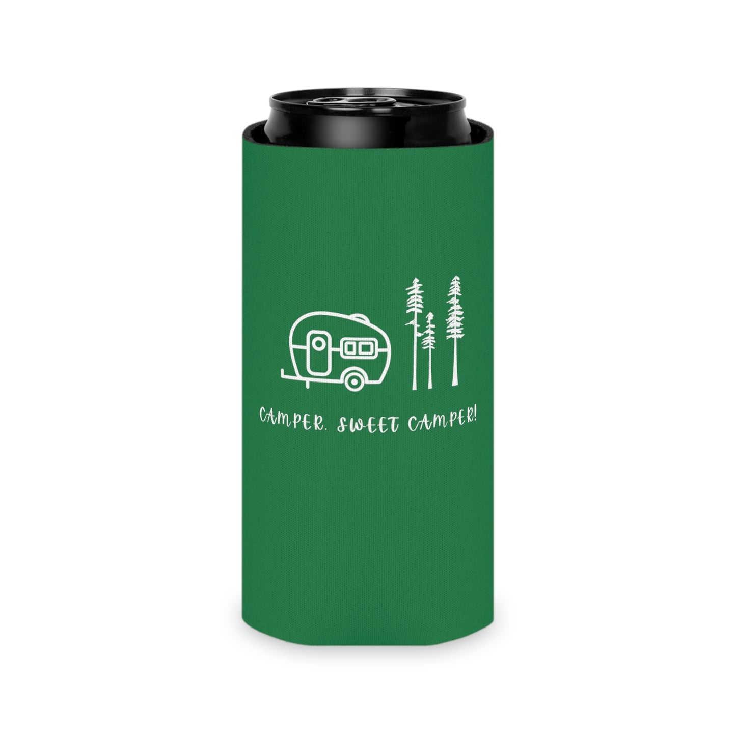 Camper, Sweet Camper Can Cooler, Green