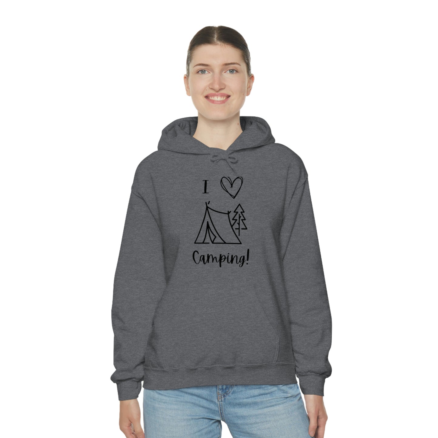 Camper, Sweet Camper Unisex Heavy Blend™ Hooded Sweatshirt, Black Lettering