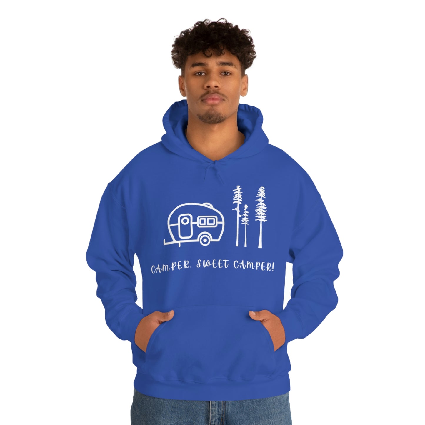 Camper, Sweet Camper Unisex Heavy Blend™ Hooded Sweatshirt, White Lettering