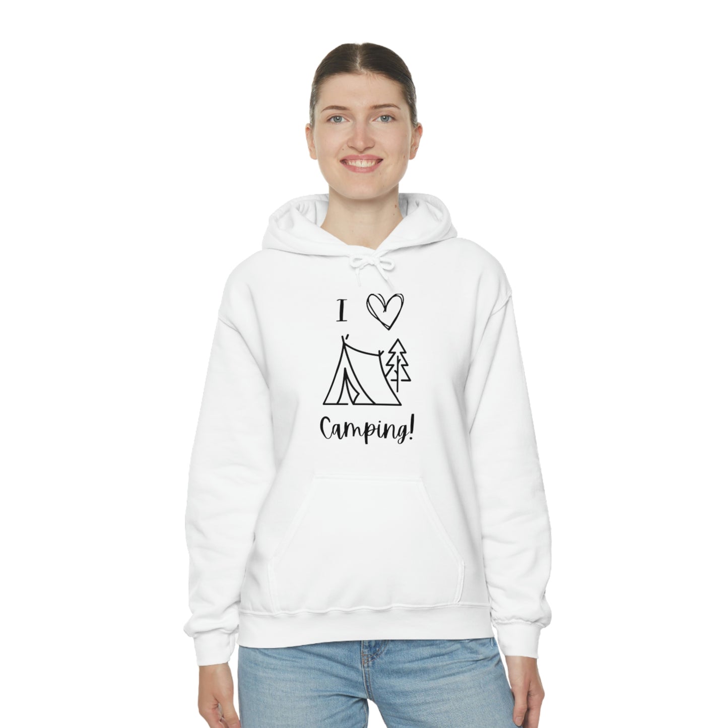 Camper, Sweet Camper Unisex Heavy Blend™ Hooded Sweatshirt, Black Lettering