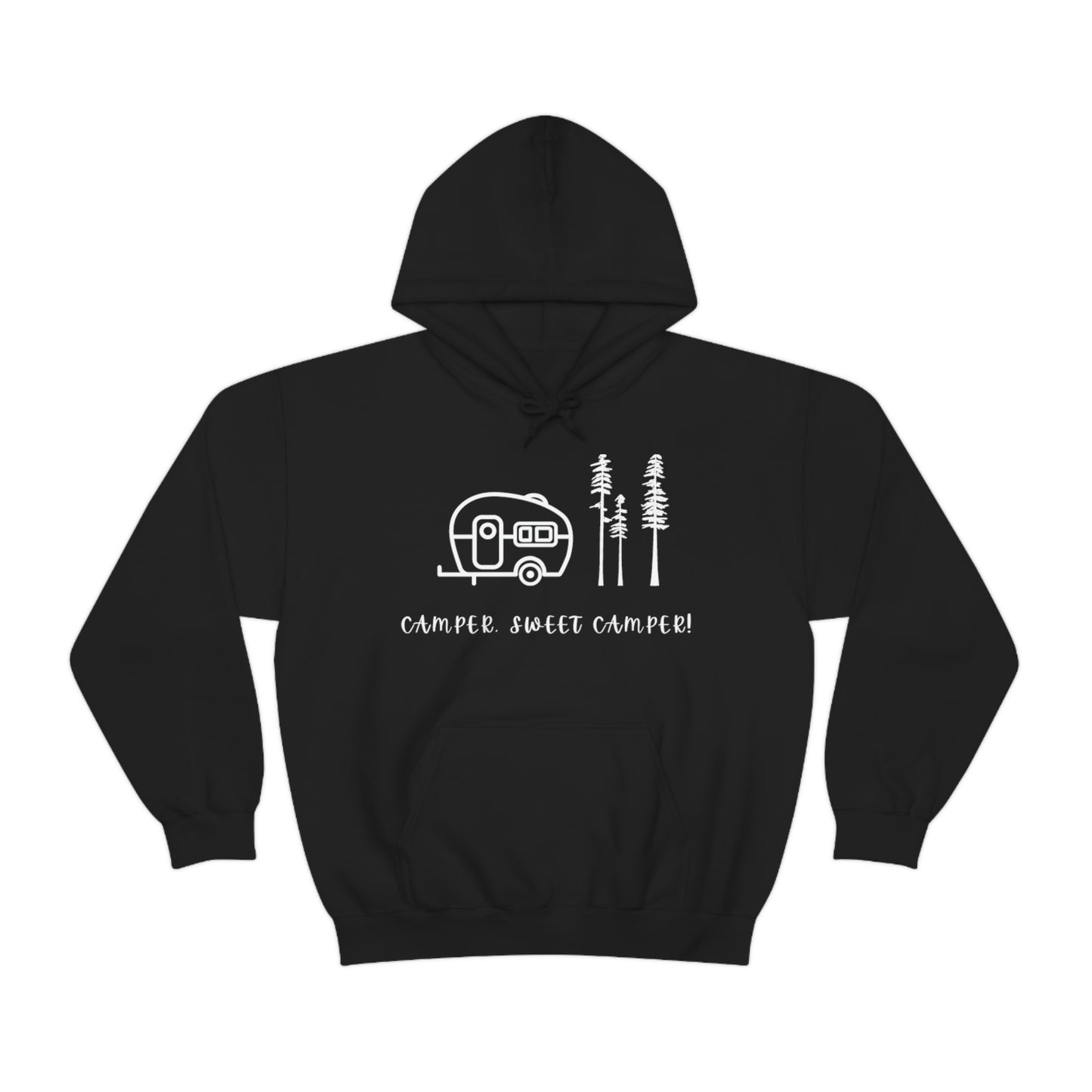 Camper, Sweet Camper Unisex Heavy Blend™ Hooded Sweatshirt, White Lettering